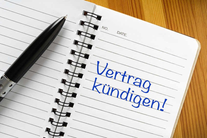 Im Terminbuch Vermerk - Vertrag kündigen